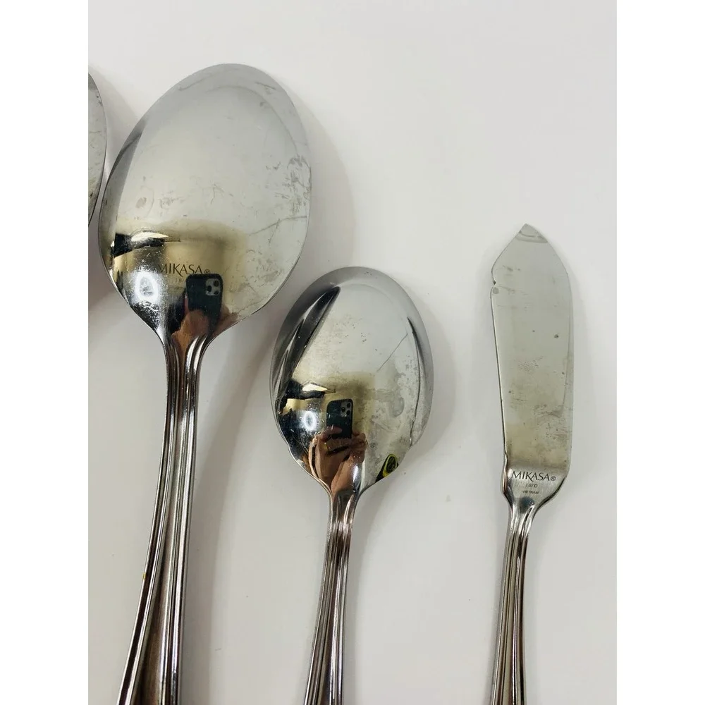 Set Of 5 Mikasa Sinclair-Belvedere Serving Spoons Sugar Butter Knife
